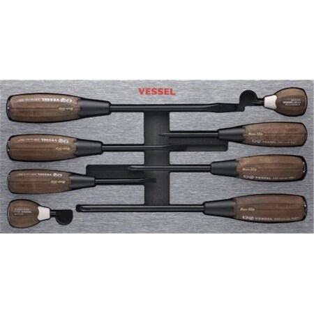 Vessel Wood Compo Non-Slip Tang Thru Screwdriver Set, 8 Piece VE335084